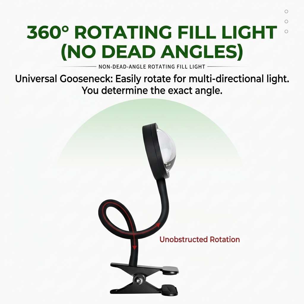 Lumenleaf 10W Desktop Clip-On Grow Light, Full Spectrum LED1