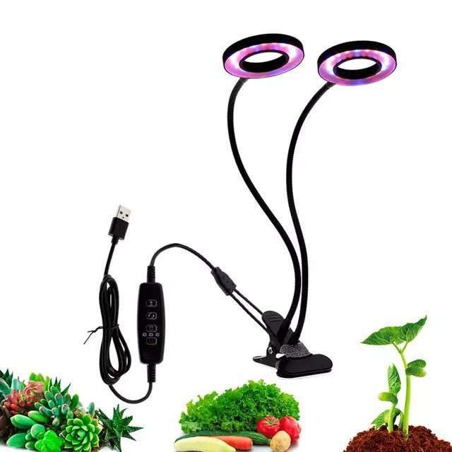 Lumenleaf Dual Head Clip-On Grow Light, Full Spectrum LED