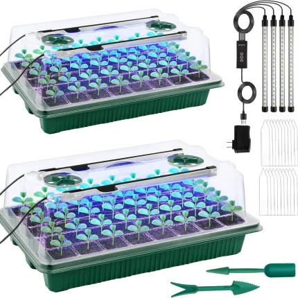 Lumenleaf Full Spectrum Grow Light Kit for Seed Starting with Trays