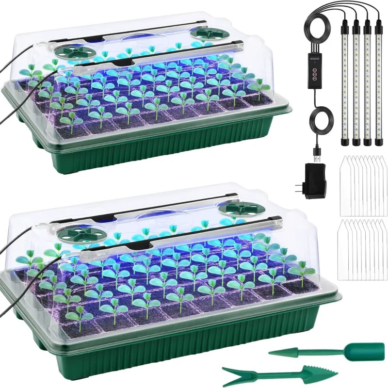 Lumenleaf Full Spectrum Grow Light Kit for Seed Starting with Trays