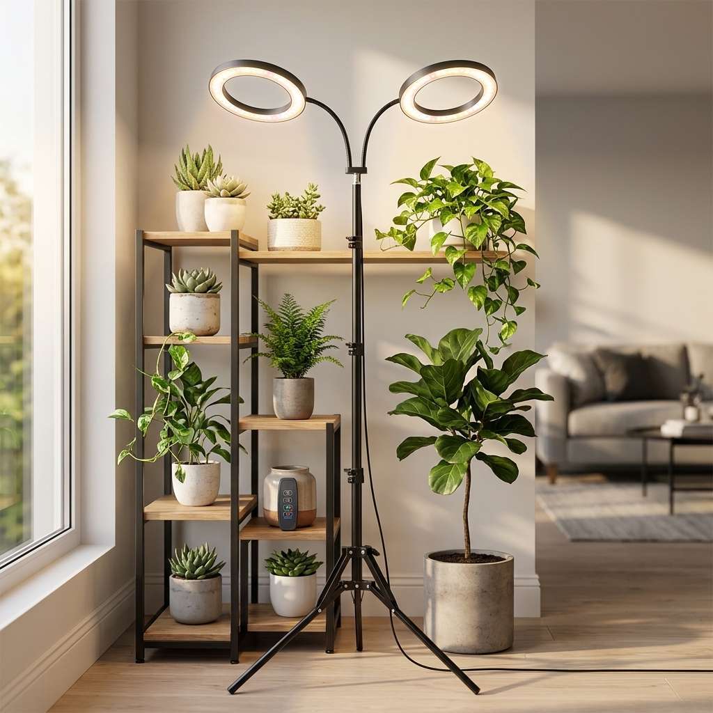 Lumenleaf Angel Ring Tripod Grow Light, Full Spectrum 4-Color (2)
